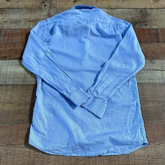 JB Jr Boys Long Sleeve Button Down in Blue -14 - Picture 7 of 7